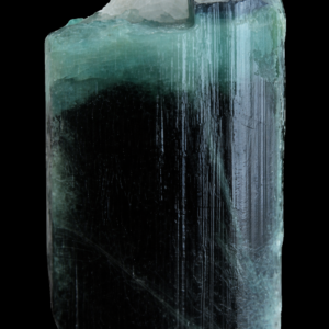 Terminated Tri-Color Blue Cap Tourmaline Crystal with Kunzite – 54g