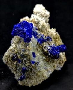 580 gm Royal Blue Natural Lazurite Crystal with Golden Pyrite on Matrix Specimen- 90*113*67mm
