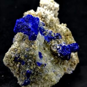 580 gm Royal Blue Natural Lazurite Crystal with Golden Pyrite on Matrix Specimen- 90*113*67mm