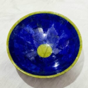 420 Gram Handmade Royal Blue Lapis Lazuli with Jade Bowl from Afghanistan -150x70 mm