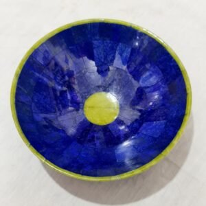 270 gram Handmade Royal Blue Lapis Lazuli with Jade Bowl from Afghanistan - 120x70 mm