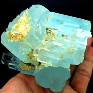 High Grade Terminated Gemmy Sky Blue Aquamarine Crystal Cluster – 609g