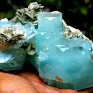 Undamaged Double Terminated Sky Blue Aquamarine Crystal Cluster – 1028g