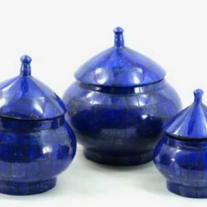 1645g High Quality Lapis Lazuli Jewellery Boxes – 3 Pcs Set (Badakhshan, Afghanistan)