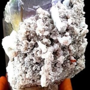 650gm Terminated & Natural Rare Kunzite Crystal with Tantalite and Pink Lepidolite Mica frm Afghan 125*75*72mm