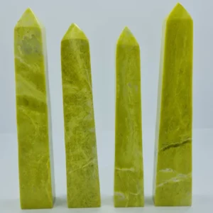 Finest Quality Handcrafted Lemon Serpentine Crystal Towers – 1940g