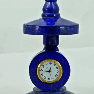 High Quality Lapis Lazuli With Clock Decorative Tower - 16.5×7.5×7.5 cm - 647 g