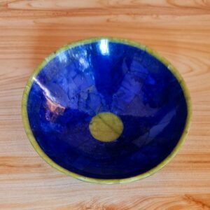 730 Gram Handmade Royal Blue Lapis Lazuli with Jade Bowl from Afghanistan -200x80 mm