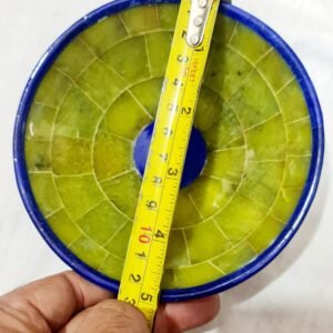 280g Handmade Royal Blue Lapis Lazuli & Jade Bowl – Afghanistan (120 × 70 mm)