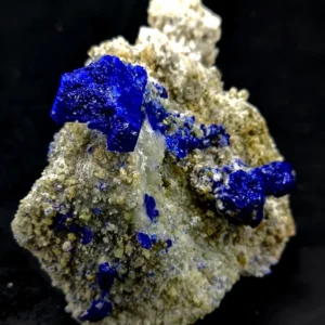 580 gm Royal Blue Natural Lazurite Crystal with Golden Pyrite on Matrix Specimen- 90*113*67mm